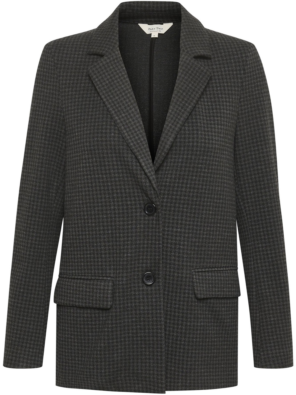 New PART TWO Victoriana Black Grey Houndstooth Check Tailored Blazer Size 2
